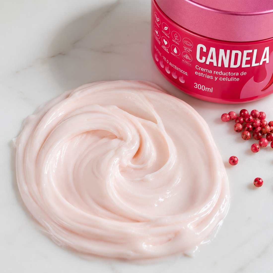 CANDELA — Crema Corporal con Efecto Calor y Pimienta Rosa | 300 ml