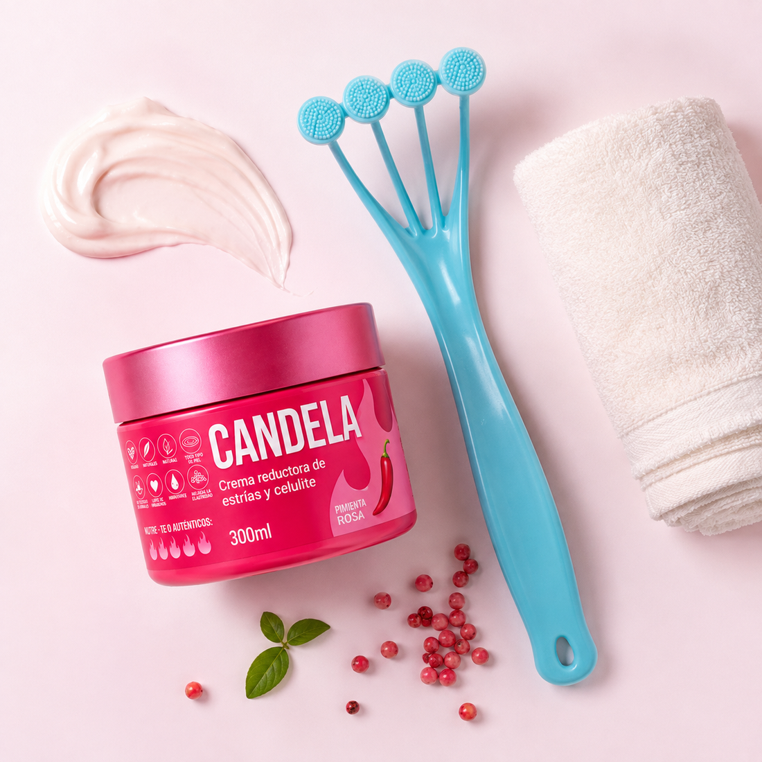 CANDELA — Crema Corporal con Efecto Calor y Pimienta Rosa | 300 ml