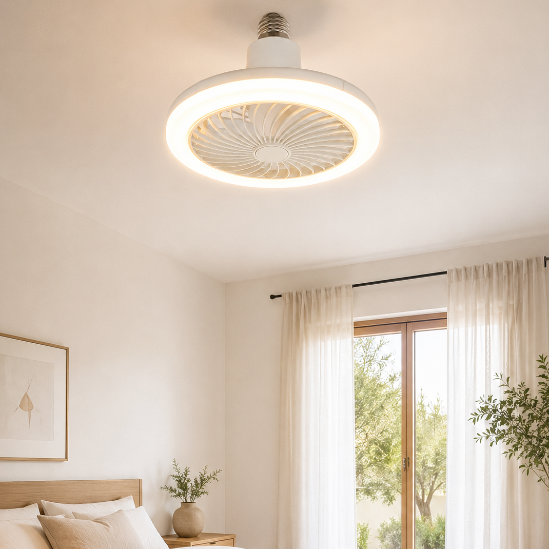 Velora Air™ — Ventilador de Techo 2 en 1 con Lámpara LED