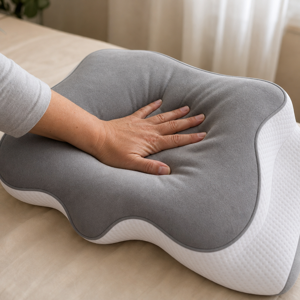 Almohada cervical Velora — uso real