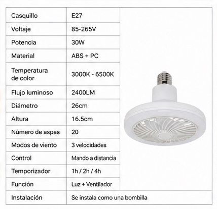 Velora Air™ — Ventilador de Techo 2 en 1 con Lámpara LED